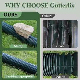 Gutterlix 1 Pack Flexible Gutter Downspout Extensions Extendable from 21" to 67", Downspout Extender Comes with Adapters, Thickened Down spout Drain Extension for Rainwater Drainage(Green)