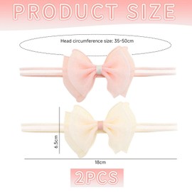 2 Pieces Of Bow Headbands, Chiffon Headbands, Children'S Hair Accessories, Cute Baby Girl Headbands, Clothing Accessories