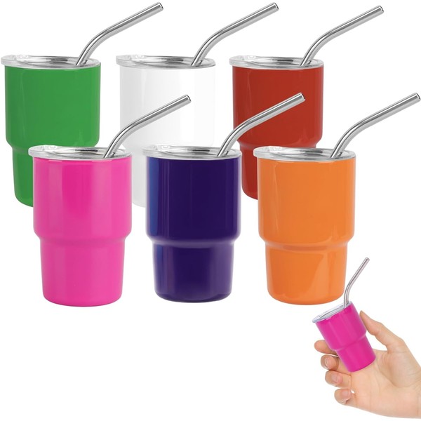 STFALI Cute Shot Glasses with Straw 2oz, Mini Shot Tumbler