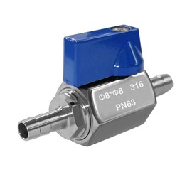 Beduan 5/16" Hose ID Barb Ball Valve 316 Stainless Steel Mini Shut Off Valve for Water Gas Fuel Drip Irrigation and Aquarium