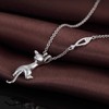 Jiamiaoi Women's Cat Necklace, Sterling Silver Cat Pendant, Jewellery, Silver