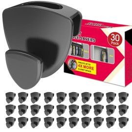 Latoxcaa Space Saving Hanger Hooks 30Pcs, Upgrade Heavy Duty Space Saver Hangers Connector Hooks for Clothes, Premium Hanging Closet Organizer for Dorm, Ganchos para Colgar Ropa, Black
