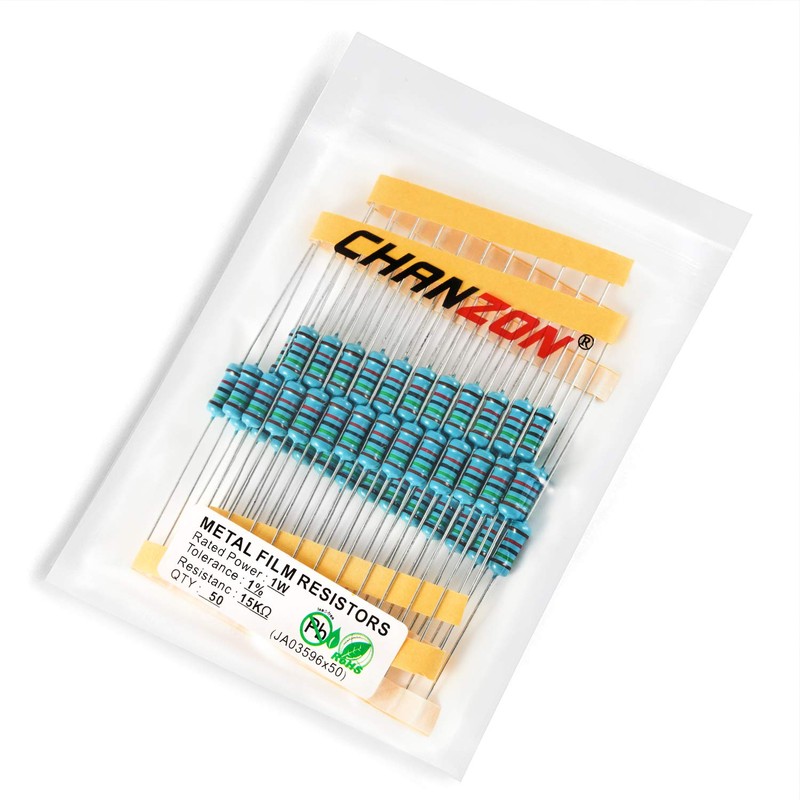 Chanzon 50pcs 1W 15K Ω ohm 15000r Metal Film Fixed