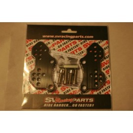 SV650  SV650 Rear Set Riser Plates, Black SV Fully Adjustable  Rear Set Risers