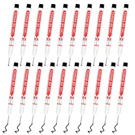 20 Drill Hole Markers, Deep Hole Marker and Hole Markers for Precise Marking, Edding Black, for Wood and Metal, Signal Pen, with Black Felt Pen, Easy to Carry