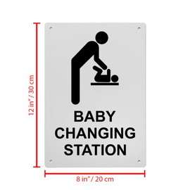 Baby Changing Station Sign, 8.5 x 11 in" OSHA Compliant Unisex Family Assisted Sign, Weatherproof Plastic, UV resistant & Easy-to-Read Signage