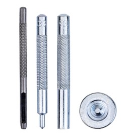 Trimming Shop 100pcs Snap Fasteners Kit, 12mm S Spring Press Studs No-Sew Metal Snaps Buttons Set with Fixing Tools for Sewing Clothing Leather Jacket DIY Crafts (50pcs Silver + 50pcs Bronze)