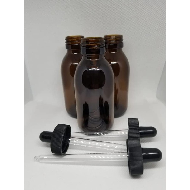 HOPEMOB Paquete 5 Piezas Botella Gotero Pipeta 125 Ml Ámbar