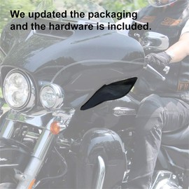 KIWI MASTER New Adjustable Air Deflectors Side Wings Windshield Fairing Side Cover Shield Compatible for 2014-2023 Harley Touring Electra/Street/Tri Glide CVO,Dark Smoke