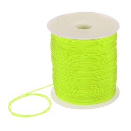 sourcing map 1mm Nylon String Cord 305 Yards Nylon Satin String Bracelet String Chinese Knotting Cord Beading Thread for Jewelry Making Braided Necklaces Macrame Trim Craft Neon Yellow