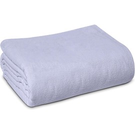 Linteum Textile Supply 100% Cotton Hospital Patient Bath Blanket, Bed Bath Sheet, Twin Blanket Lightweight Sheet Blankets 70x90 in, 1.75 lb. Ice Grey