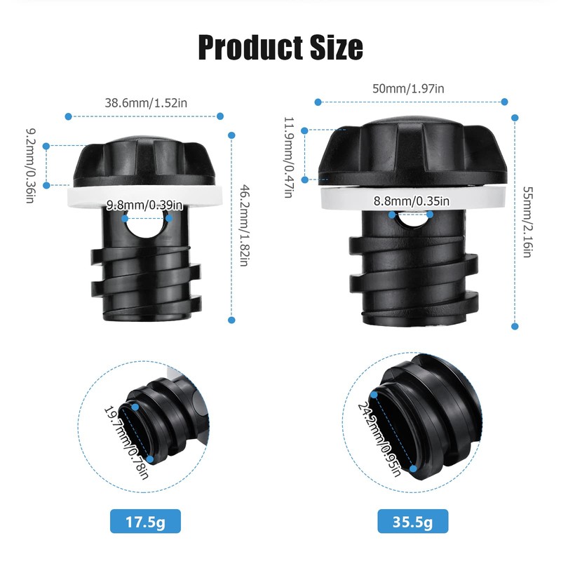 2-Pack Replacement Drain Plug for RTIC Coolers, Upgrade Large &