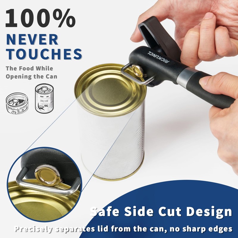 Can Opener Smooth Edge, Safe Cut Can Openers, Oversized Rubber
