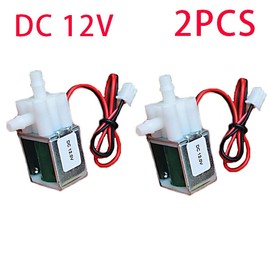 2PCS DC 12V Micro Electric Solenoid Valve Normally Closed Air Water Control Valve 0-450mmHg