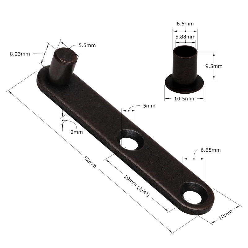 5 Pack Rok Hardware Center Pivoting Hinge, Hidden Door Kit,