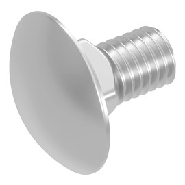SECCARO 20 x M10 x 20mm Stainless Steel V2A VA A2 Carriage Bolts DIN 603 / ISO 8677 Flat Round Head Square Head Fully Threaded