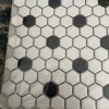 Satori By Anatolla White Black Floor Tile Porcelain Mosaic Hexagon