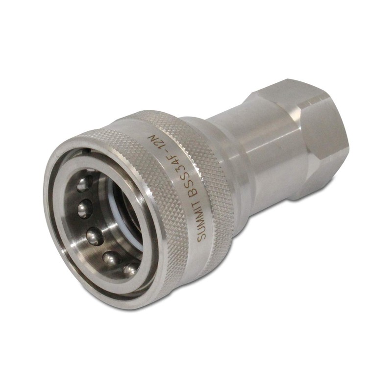 3/4″ NPT ISO 7241-B Stainless Steel Quick Disconnect Hydraulic Coupler