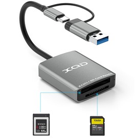 Tunghey 2-in-1 XQD/SD Card Reader, USB-C & USB-A, 5Gbps Transfer, Supports XQD G/M Series, Le-xar, SD/SDHC/SDXC, Windows/Mac/USB-C Devices