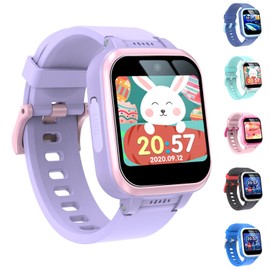 Wristwatch, Children, Smart Watch, For Kids, Girls, Boys, Toys, For Women, 5, 6, 7, 8 Years Old, Selfie Camera, Game, Music, Alarm, Pedometer, Recording, Recording, Kindergarten Entrance Celebration, Christmas, Birthday, Gift, Elementary School Students, Popular (Purple)