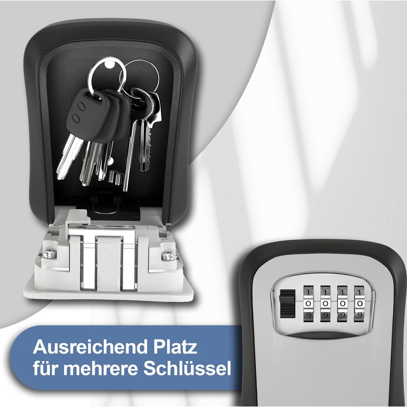 GOOPOOL Key Safe with Number Code, Key Safe for Home,