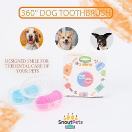 360° Toothbrush for Dogs–the Easy to Use Dog Tooth Brushing Kit, Complete Oral whit of the Toothbrush for Dogs you will get the Hygiene, Takes Care of Teeth and Gums, Ideal for Pets of All Ages-2 Pack