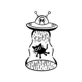 Fake Tattoo Alien - Temporalis® | Temporary Tattoos for Adults - EU Certified Cosmetics, Vegan & Waterproof - Lasts 1 to 2 Weeks [Aliens Cat Abduction]