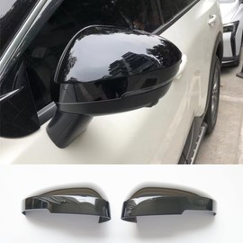 CYAuto New 2pcs Door Exterior Rearview Mirror Cover Cap Trim for Nissan Rogue Mitsubishi Outlander 2022 2023 2024 (Glossy Black)
