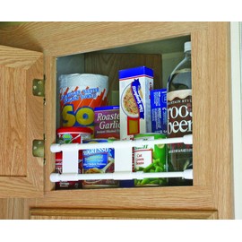 Camco 17" Double RV Refrigerator Bar -Holds Food and Drinks in Place During Travel - Prevents Messy Spills - Spring Loaded and Extends Between 10" and 17" - White (44093)