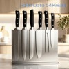 ENOKING Double-Sided Magnetic Knife Block, 12in Silver Stainless Steel Knife