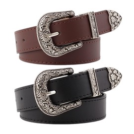 WUFGWBD 2 Pieces Of Belts, Women'S Fashion Belts, Jeans Waistband Fasteners, Retro Denim Belts, Adjustable Belts, Pants Accessories