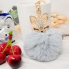 HONBAY Faux Rabbit Fur Fluffy Keychain Fashion Fox Head Alloy