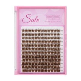 Color Brown Eyelash Clusters Mixed Size 10/12/14/16mm False Eyelashes C Curl OR D Curl to Choose Eyelash Extensions Dramatics Lashes Very Soft Material (D Curl:10/12/14/16mm)