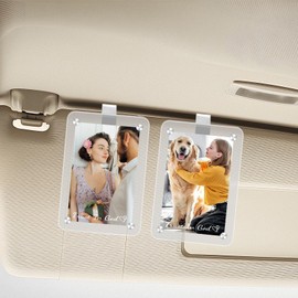 Magnetic Photo Visor Clips For Cars, Car Picture Frame Visor Clip Car Picture Holder Acrylic Magnetic Photo Holder Car Accessories Trust In God Picture Frame For Cars, Car Picture Holder