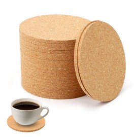 Coasters Cork Round Retro Coasters Set of 20 Coasters Wooden Cork Coasters 10 cm 4 mm Thick Coasters Reusable Absorbent for Drinks Coffee Tea Coasters for Restaurant Office