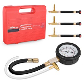Nilight Fuel Pressure Gauge Tester Kit with Quick Connected Hose, 0-100 PSI Fuel Pressure Tester Tool with 6.30 7.89 9.49 Fuel Line Fittings, 4PCS