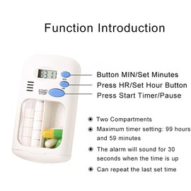 Pill Bottle Timer Cap, Digital Automatic Electric Pill Dispenser Machine with Alarm, Timed Pill Dispenser for Elderly