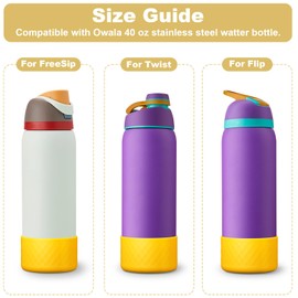 YOUCOX Silicone Boot for Owala Water Bottle 40 oz, Anti-Slip Protective Sleeve for FreeSip/Twist/Flip Stainless Steel Water Bottles, Bottom Cover for Owala Accessories, BPA Free, Dishwasher Safe