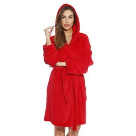 Just Love 6341-Red-L Kimono Robe/Hooded Bath Robes for Women