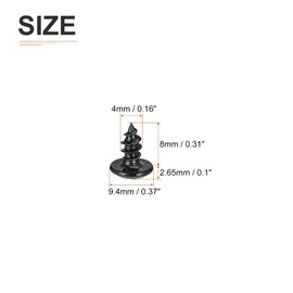 DTGN M4x8 Sheet Metal Screws - 125 Pack - for Wood, Furniture - Carbon Steel Phillips Truss Head Self Tapping Tip Wood Screws - Black