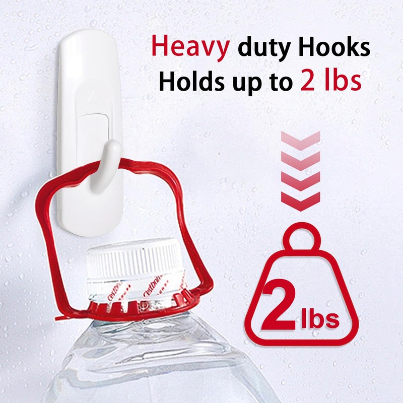 20 Medium Hooks for Hanging, Adhesive Wall Strips Hooks Heavy