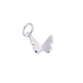 jewellerybox Plain 3D Sterling Silver Butterfly Charm
