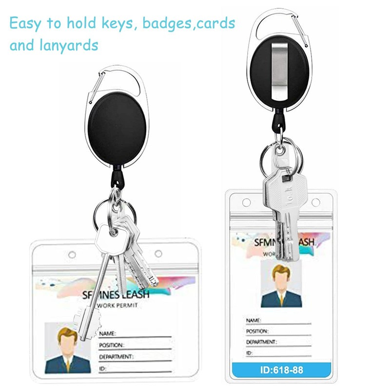 Diateklity 20 Pack Retractable Badge Holder with Carabiner Reel Clip,