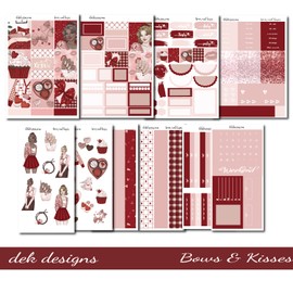 Life Planner Sticker Kit, Bows & Kisses, over 150 stickers on premium matte