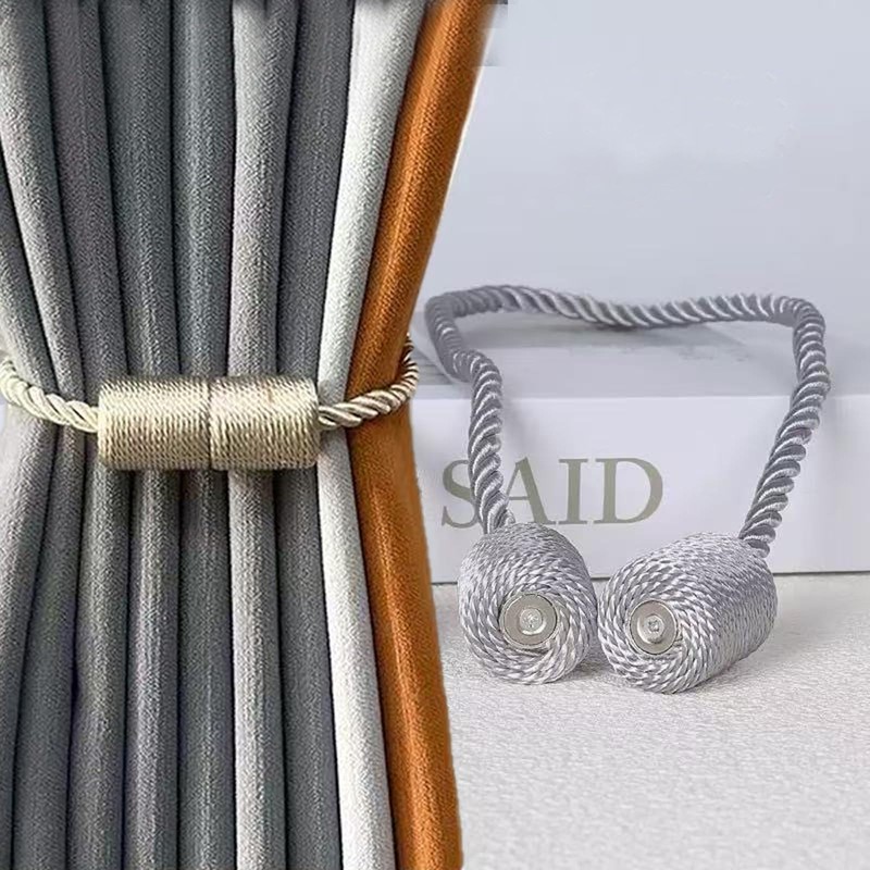 4 Pack Magnetic Curtain Tiebacks, Decorative Curtain Holdbacks for Window