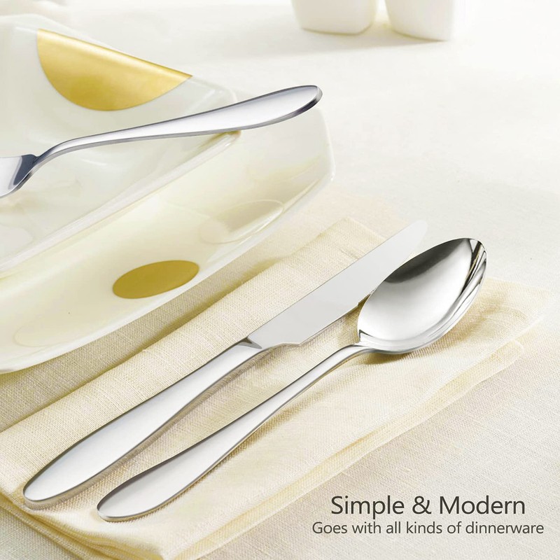 HaWare 60-Piece Silverware Set for 12, Stainless Steel Flatware Cutlery