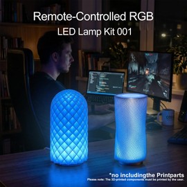 BambooSegD 3PCS Remote Control RGB LED Lamp Kit 001 for Bambu Lab H2D/X1/P1P/A1 Multicolor RGB Includes Button Battery Makerworld for Anycubic Makeronline 3D Printer light DIY Hardware Model Parts USB