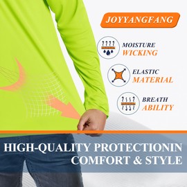JOYYANGFANG Construction Work Shirts for Men Lightweight Breathable Hoodie Hooded Long Sleeve Construction Shirts 3pcs L