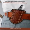 Leather Knife Sheath for Belt Pocket Folding Knife Holder Compact