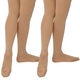 MANZI Women's Dance Tights Skin Tone Convertible Ballet Stockings Ultra Soft Transition Leggings Semi-Opaque Pantyhose for Adults Girls(Suntan,M-L)